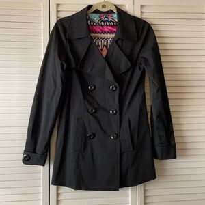 Rain resistant Black Trench Coat